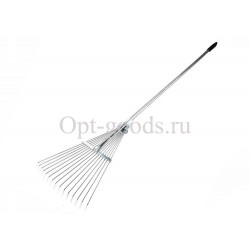 Грабли веерные раздвижные 15 зубьев с металлической ручкой оптом OM-X334