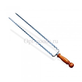 Шампура двойная с деревянной ручкой 60 см оптом SM-X1410